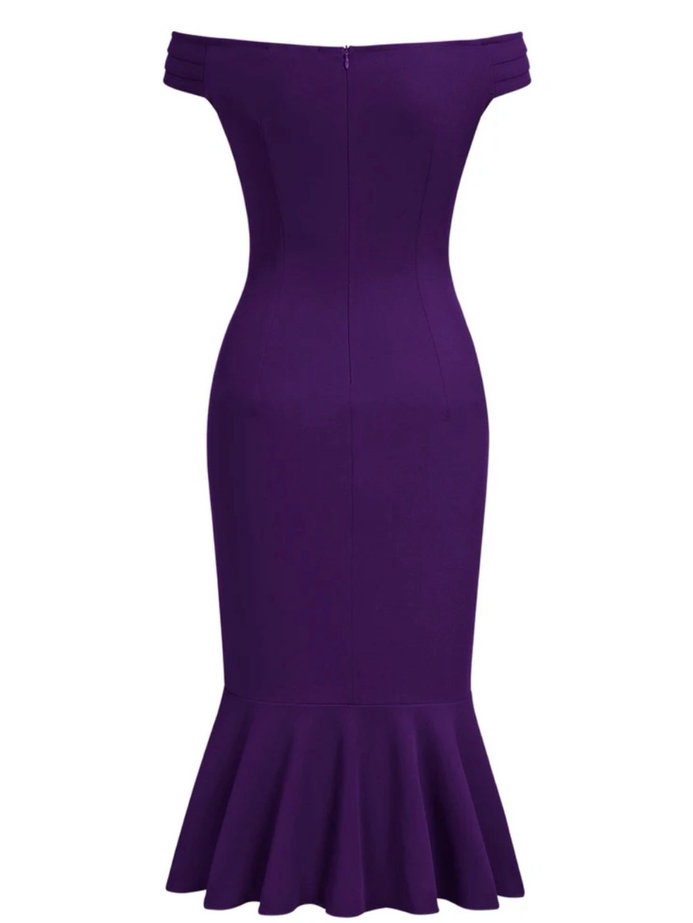 Marina Elegant Off-Shoulder Purple Women’s Dress 10